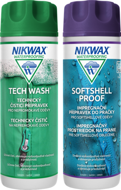 Nikwax 2 db készlet Twin Tech Wash / Softshell Proof Wash-In 300ml