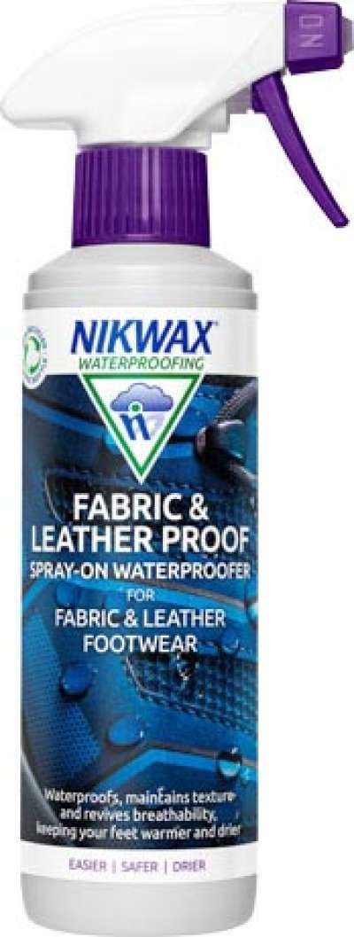 Nikwax impregnálószer szivacsos spray-vel, bőr és kombinált lábbeli Fabric & Leather Proof Spray 300ml