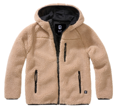 Brandit gyermek Teddyfleece kabát kapucnival, teve színű