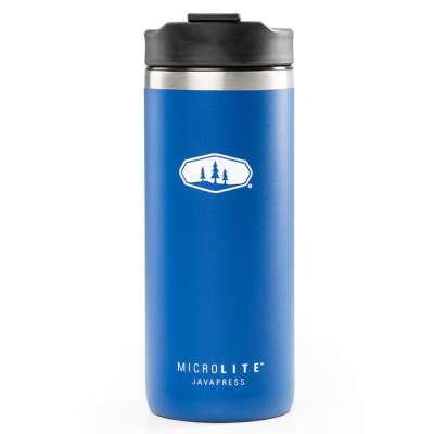 GSI Outdoors dugattyús kültéri kávé- vagy teázógép Microlite Javapress 423 ml, kék