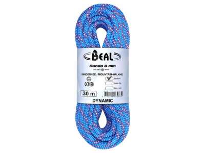 BEAL dupla kötél teljes impregnálással Golden Dry Rando 8 mm 20 m, kék