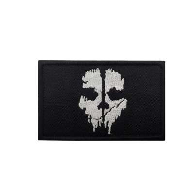 WARAGOD Hímzett patch Call of Duty szellem maszk, fekete és fehér