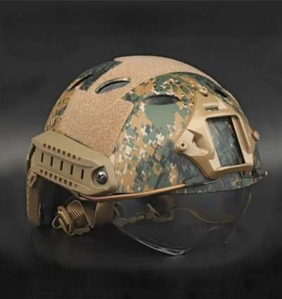 DRAGOWA Tactical Taktikai sisak Fast PJ szemüveggel Bolt, Digital Woodland (tanúsítvány nélkül)