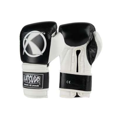 Katsudo bokszkesztyű FIGHT, fekete-fehér
