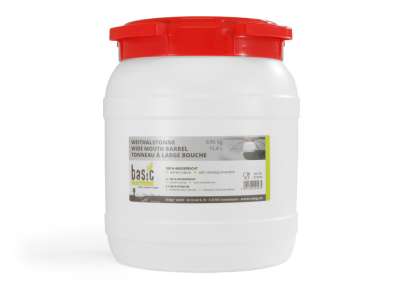 BasicNature széles szájú hordó fehér 15,4 l