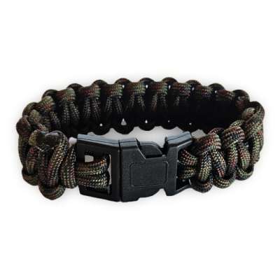 WARAGOD Paracord karkötő műanyag klippel Corna, terepszínű zöld
