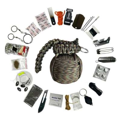 WARAGOD Paracord túlélő készlet Menel, terepszínű zöld