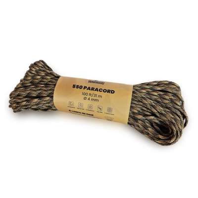 WARAGOD Paracord 550 kötél 31 m, átmérője 4 mm, camo coyote