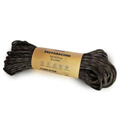 WARAGOD Paracord 550 kötél 31 m, átmérője 4 mm, camo zöld