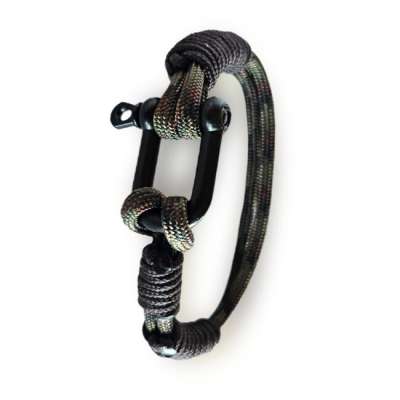 WARAGOD Paracord karkötő fémkapoccsal Faila, terepszínű zöld