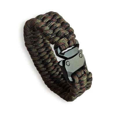 WARAGOD Paracord karkötő fémkapoccsal Avär, terepszínű zöld