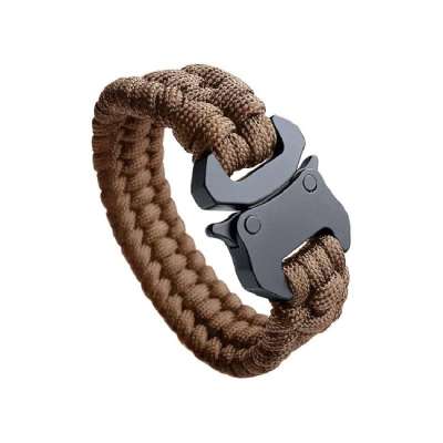 WARAGOD Paracord karkötő fémkapoccsal Avär, prérifarkas, coyote