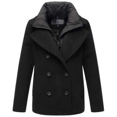 Marikoo Női rövid kabát levehető gallérral Aylaraa, fekete