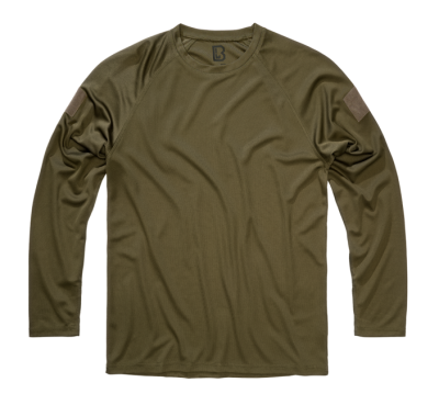Brandit Férfi gyorsan száradó hosszú ujjú póló Quick Dry, olíva
