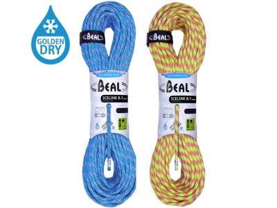 BEAL félmászó kötél Ice Line Unicore 8,1 mm 2 × 60 m, ánizs / smaragd