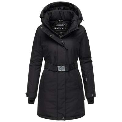 Navahoo Női téli parka FROSTKUSS 14 levehető kapucnival és övvel, fekete