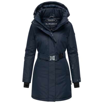 Navahoo Női téli parka FROSTKUSS 14 levehető kapucnival és övvel, tengerészkék
