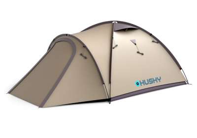 Husky Bizon 3 Plus családi trekking sátor 3 személy, light brown