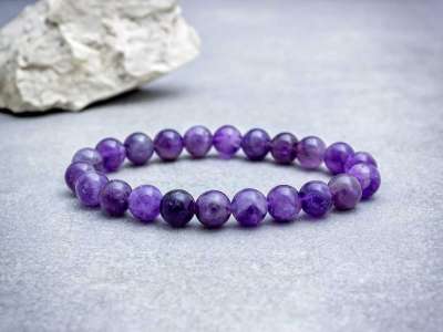 Ametiszt ásvány karkötő