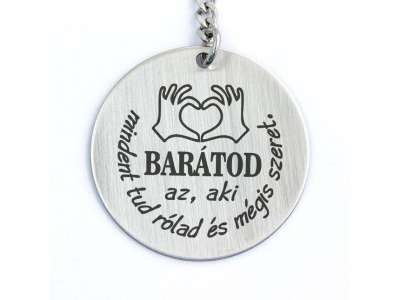 Barátod az acél medálos kulcstartó
