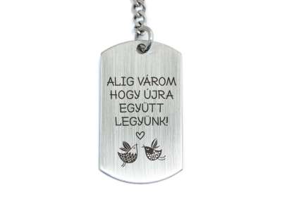 Újra együtt acél medálos kulcstartó