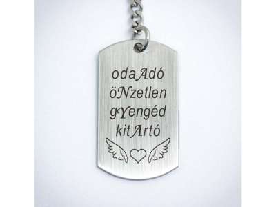 Az én anyám egy angyal acél medálos kulcstartó