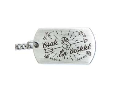 Csak Te és Én örökké acél medálos kulcstartó