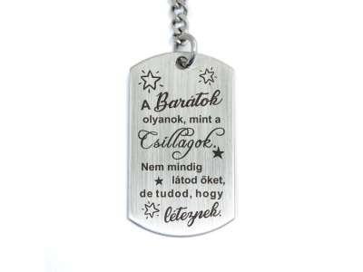 Barátok mint a csillagok acél medálos kulcstartó
