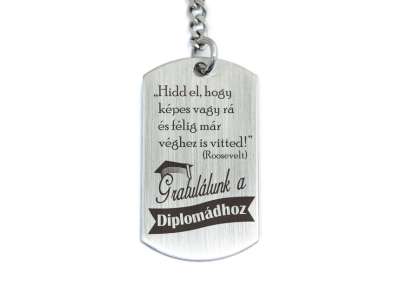 Hidd el acél medálos kulcstartó