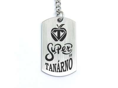 Szuper tanárnő medálos kulcstartó