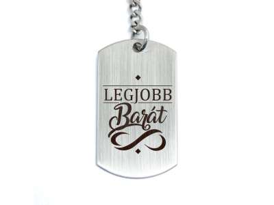 Legjobb barát acél medálos kulcstartó