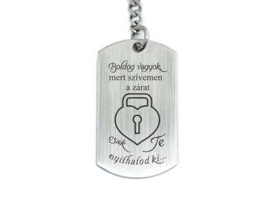 Csak te nyithatod acél medálos kulcstartó