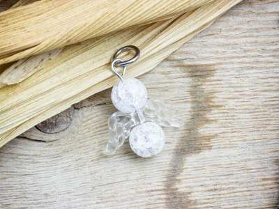 Nyugtató angyal roppantott hegyikristály ásvány medál