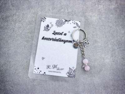Leszel a koszorúslányom kulcstartó rózsakvarccal