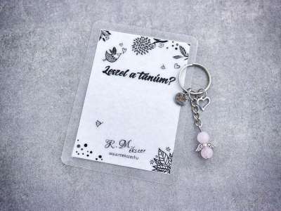 Leszel a tanúm kulcstartó rózsakvarccal