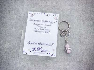 Hamarosan férjhez megyek kulcstartó rózsakvarccal