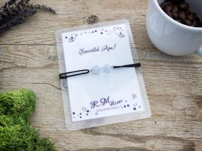 Szeretlek Apa kalcedon angyal karkötő