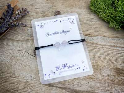 Szeretlek Anya rózsakvarc angyal karkötő