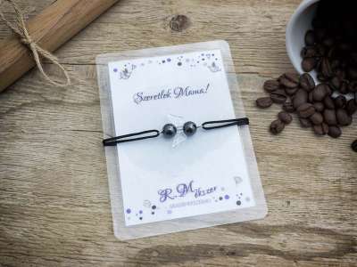 Szeretlek Mama hematit angyal karkötő