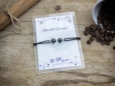 Szeretlek Óvó néni hematit angyal karkötő