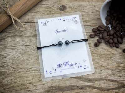 Szeretlek hematit angyal karkötő