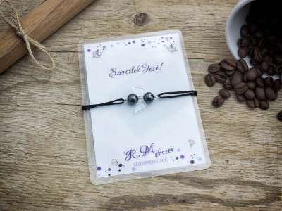 Szeretlek Tesó hematit angyal karkötő