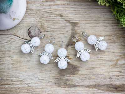 Nyugtató angyal hegyikristály ásvány medál 5 dbos csomag