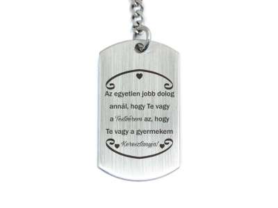 Te vagy a Testvérem és Keresztanya acél medálos kulcstartó