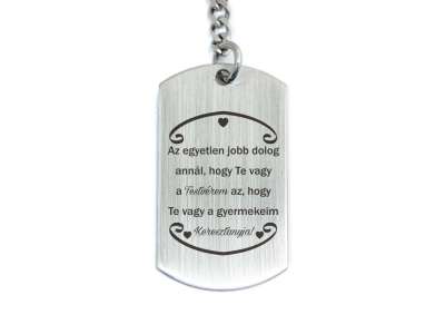 Te vagy a Testvérem és Keresztanya acél medálos kulcstartó