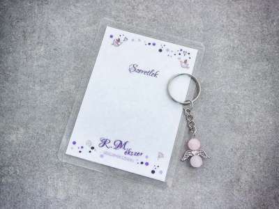 Szeretlek kulcstartó szerettednek rózsakvarccal