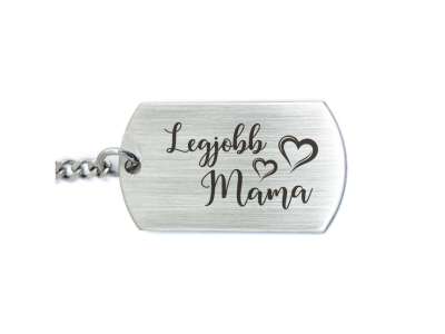 Legjobb Mama acél medálos kulcstartó