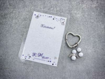 Köszönöm kulcstartó tejkvarccal