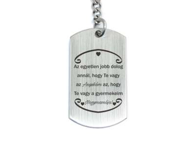 Te vagy az Anyukám és Nagymama acél medálos kulcstartó