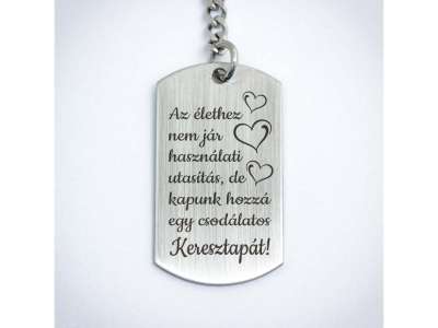 Csodálatos Keresztapát acél medálos kulcstartó